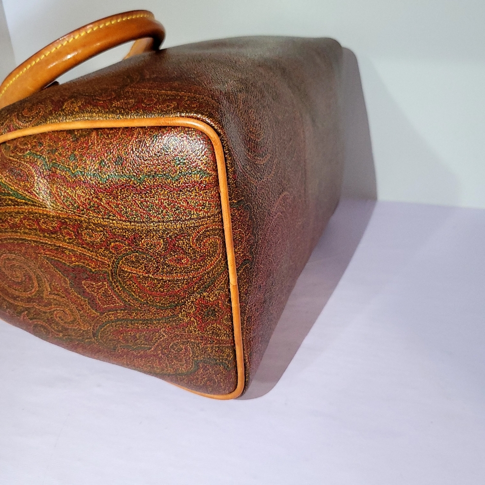 ETRO MILANO Mini Bowling Red Paisley Speedy Bag - Picture 5 of 12
